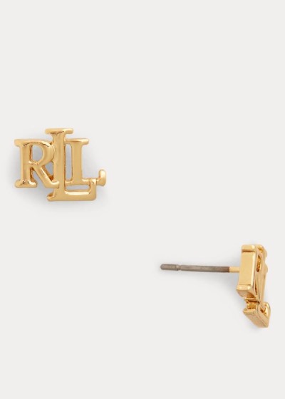 Pendientes Ralph Lauren Mujer Plateados / Turquesa - Logo Stud - QYRFO1980